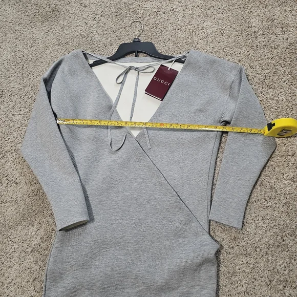 Gucci Wool-Blend Gray Stretch Dress Size S NWT - Picture 9 of 16